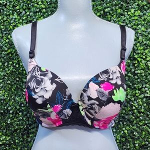 Torrid Curve, T-shirt Bra, 40C, Push-up, 360° Back Smoothing Bra, Floral Print
